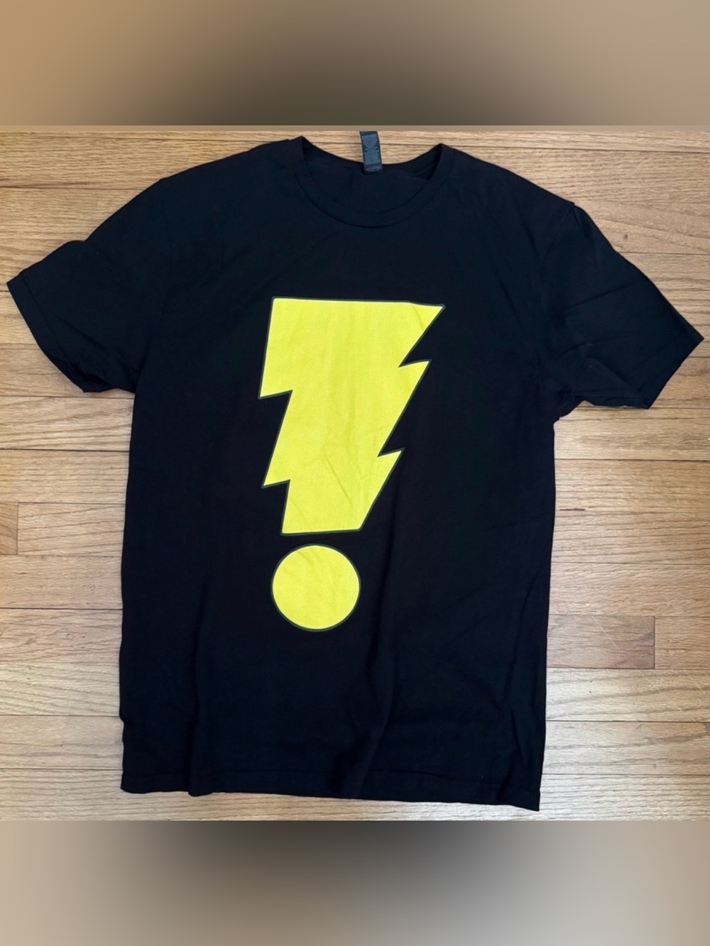 Black T-Shirt with Yellow Graphic